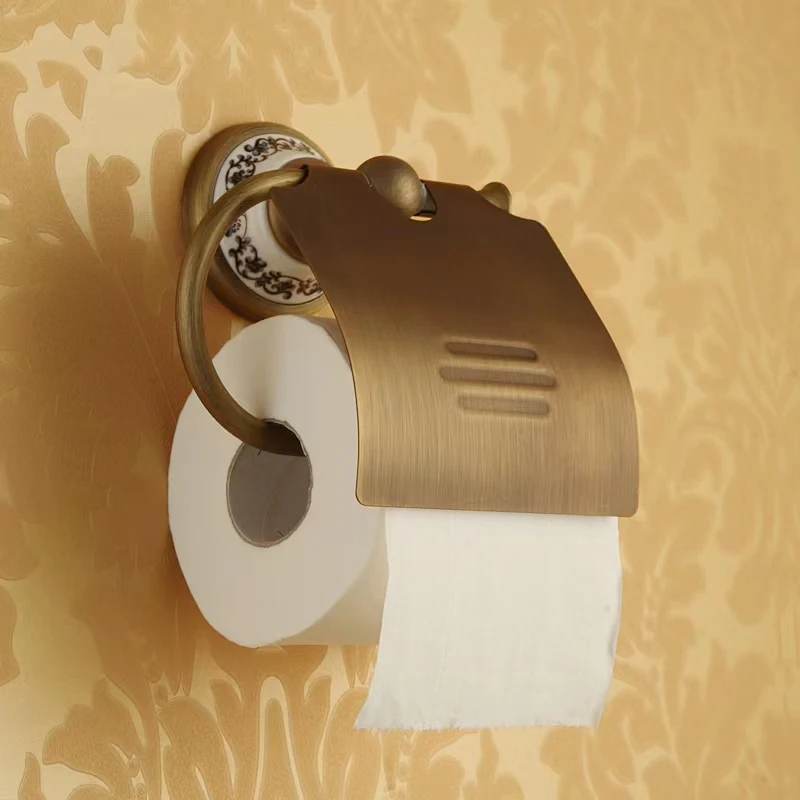 

Archaize Paper Holder European Toilet Paper Box Toilet Accessories Paper Plane All Copper Paper Towel Rack