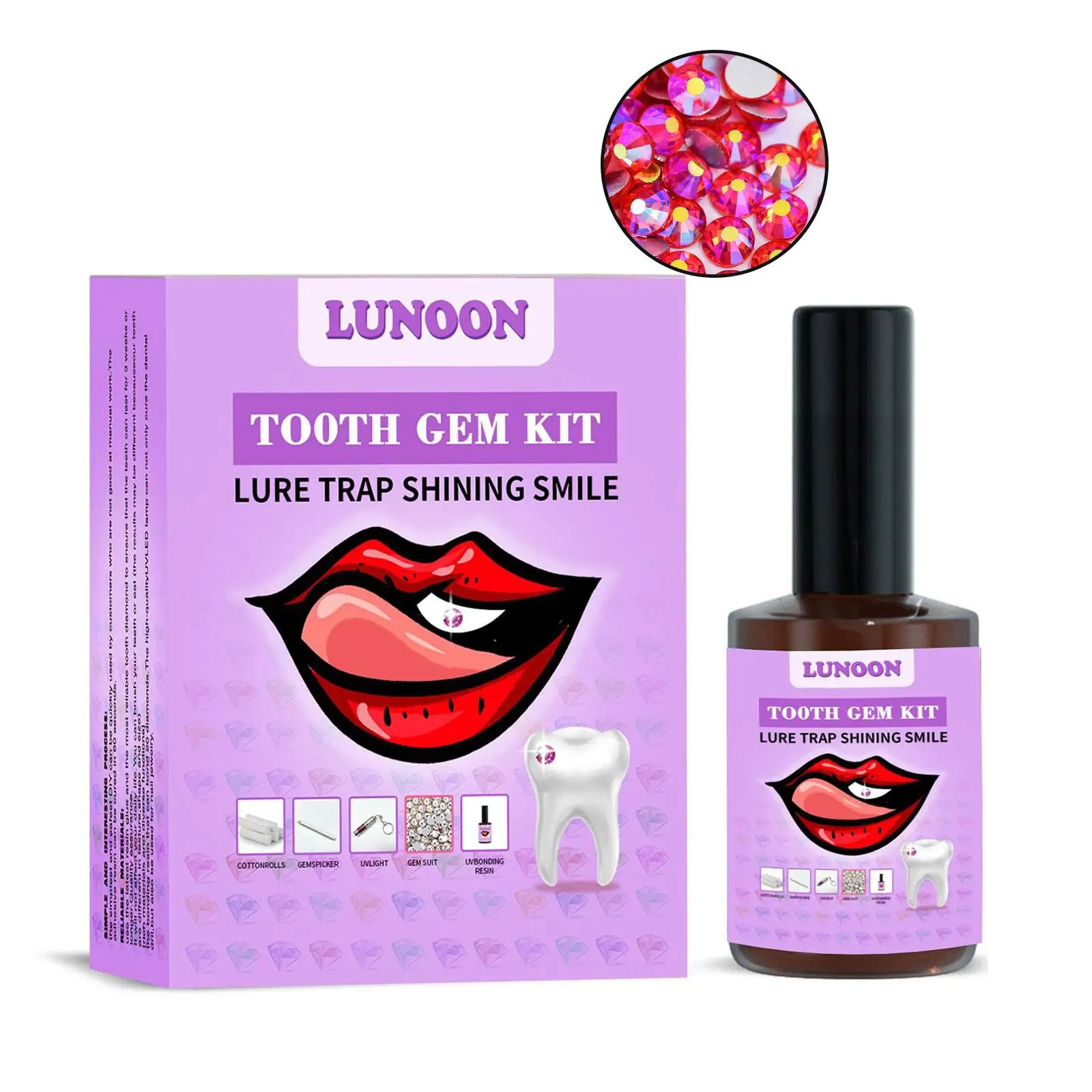Teeth Decoration Kit DIY Diamond Crystals Teeth Ornament Tooth Gem Jewelry Application With UV Adhesive Curing Light Glue hot
