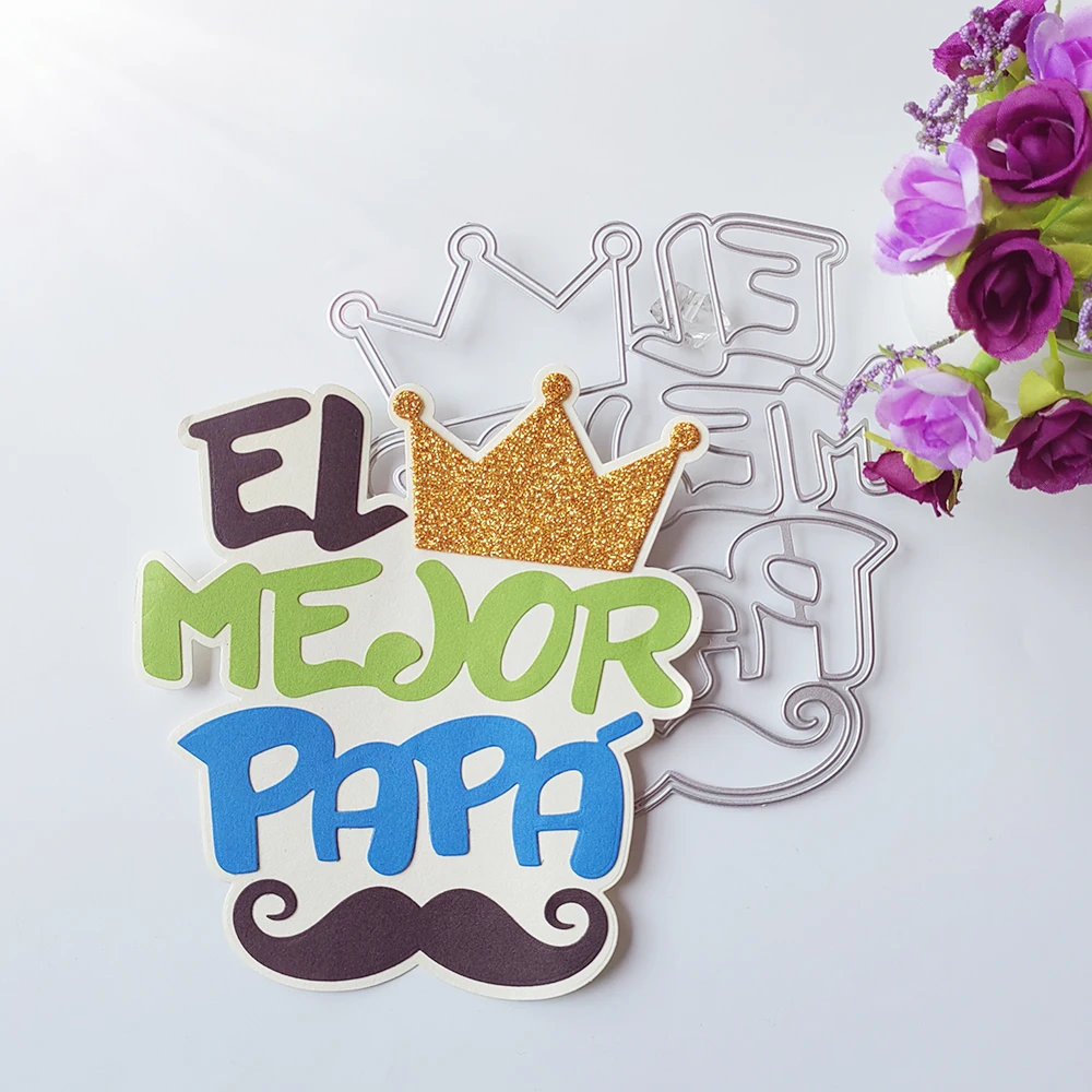 

beautiful spanish best dad die-cutting dies scrapbook decoration embossed photo album decoration card making DIY crafts