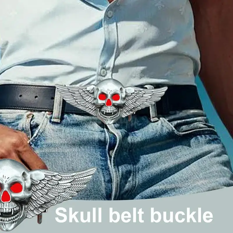 Western Cowboy Skull Wing Belt Buckle