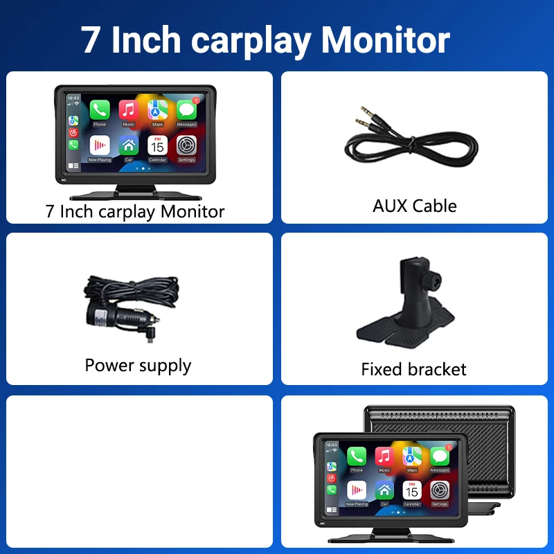 XUDA 11.26 אינץ 'מסך מגע IPS נגן וידאו מולטימדיה נייד 4K DVR אלחוטי CarPlay / Android Auto מקליט נהיגה כפולה