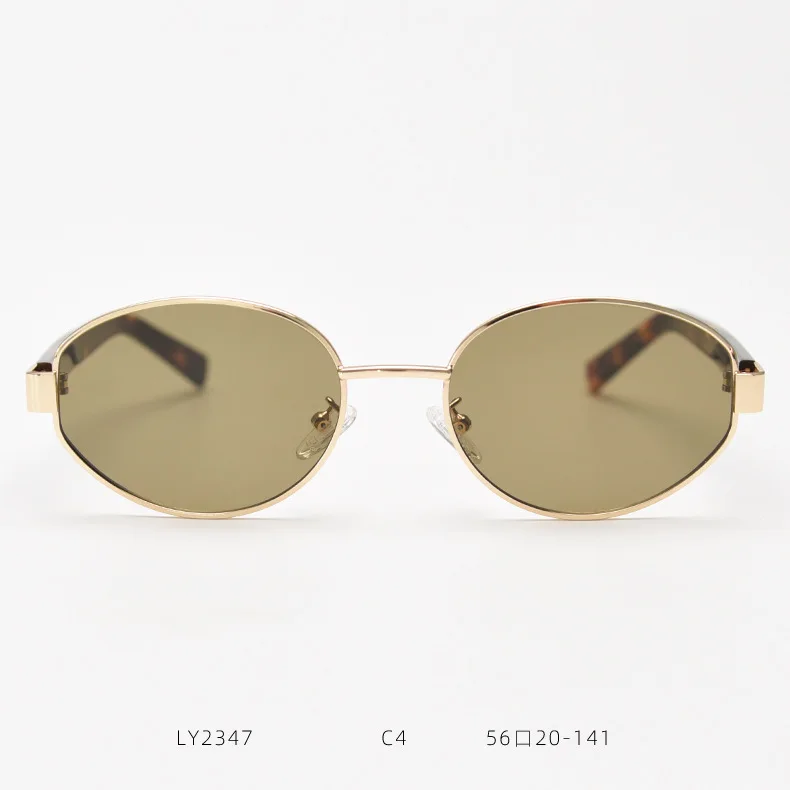 Retro Ovale Sonnenbrille mit Rahmen Personalisierte Modische Outdoor-Brille für Autofahren, Dates und Partys mit Nylon-Gläsern – Detail 11