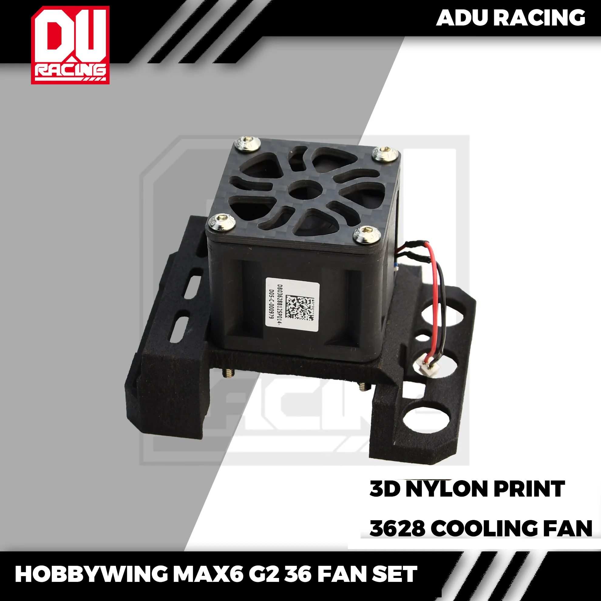 RC Car Cooling Fan Set 3D NYLON PRINT HOBBYWING MAX6 g2 3628