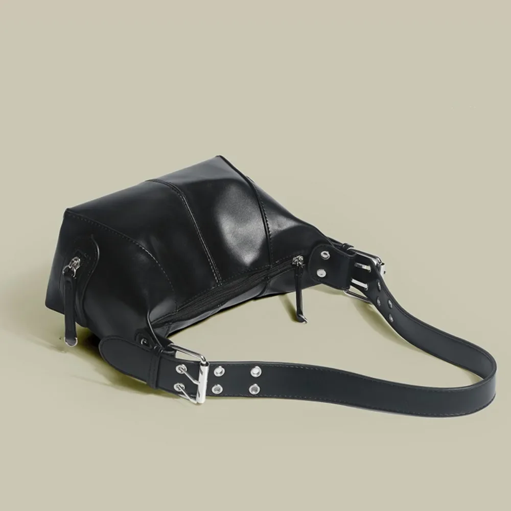 The Single Shoulder Bag European and American Retro Motorcycle Bag Small Niche Design Hand-Held Underarm Retro Law Stick Bags