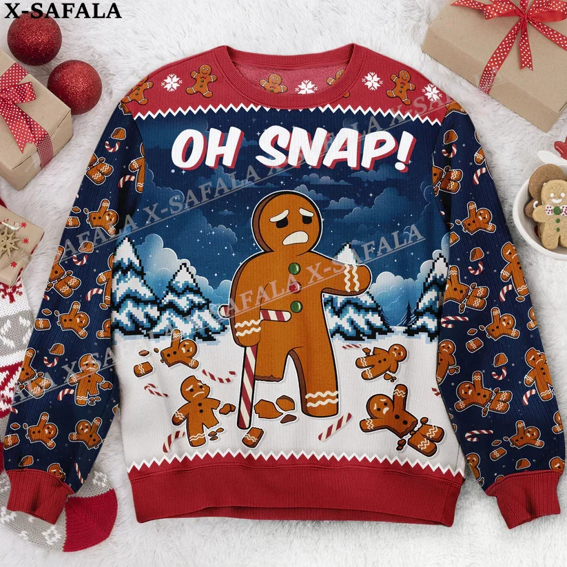 thumbnail image 1 of Suéteres de punto feos de Navidad con forma de hombre de jengibre, muérdeme, para Halloween, regalo de Navidad, para parejas, fiestas, unisex, informales, 1, 1 of 5