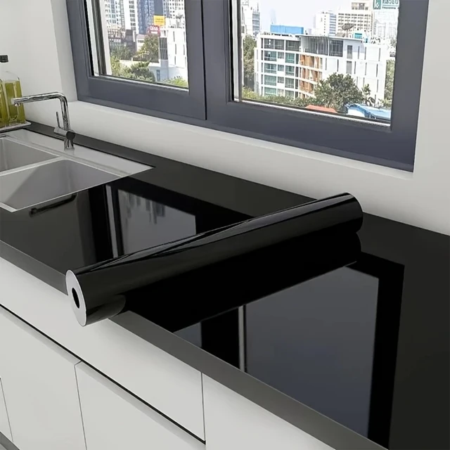 ฟิล์มกาวในตัวหินอ่อน - วอลล์เปเปอร์พีวีซีกันน้ํา/น้ํามันสําหรับ Backsplash & Countertops ในครัว - Peel & Stick 1