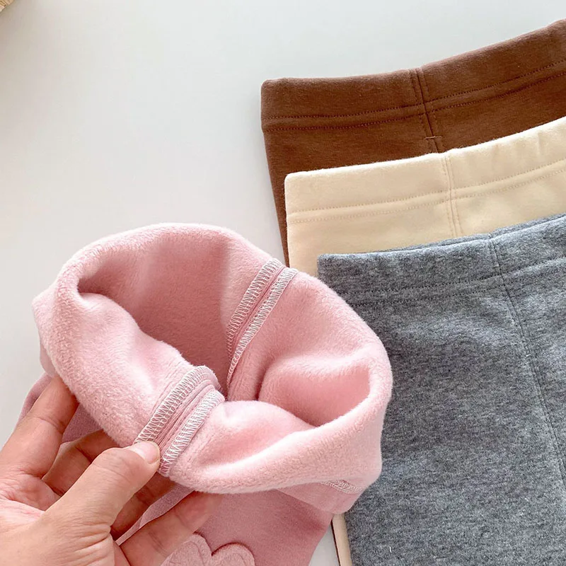 Girls Fleece Leggings Winter Kids Pants