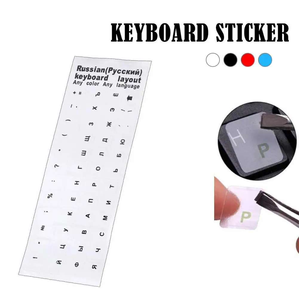 

Russian Transparent Keyboard Stickers Language Alphabet Black White Label for Computer PC Dust Protection Laptop Accessories