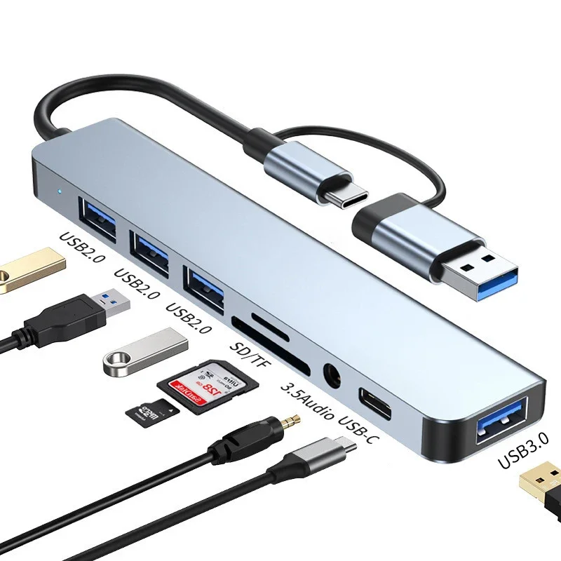 USB-концентратор типу C 3.0 з 4/6/8/9 портами, адаптер USB для ноутбуків MacBook