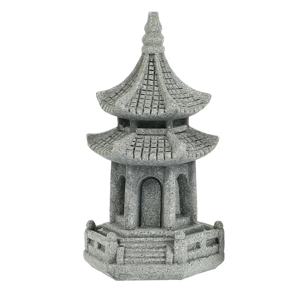 

Small Sturdy Practical Gardening Decoration Pagoda Shape Landscape Decor Pagoda Statue Adornment DIY Bonsai Pagoda Statue Model