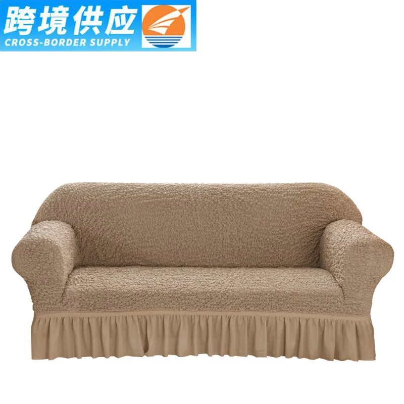 

Ins Cream Cloud Seersucker European Solid Color Lace Sofa Cover Non-Slip Anti-Scratching Four Seasons Universal All-Inclusive