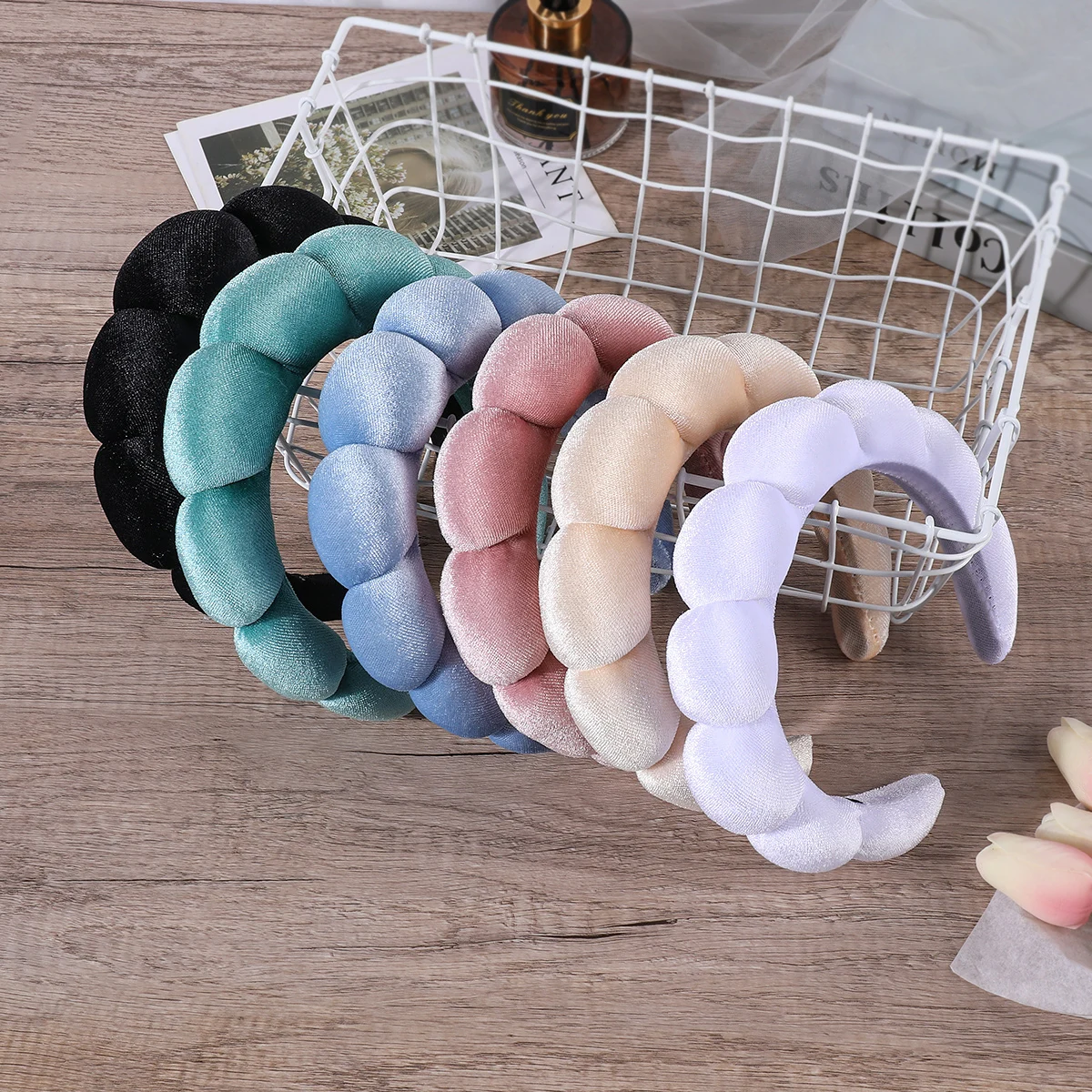 Sponzen Hoofdbanden Voor Vrouwen Meisjes Gezwollen Haarband Make-Up Bubble Badstof Co Spa Retro Haarband Vrouwen Haaraccessoires Hoofddeksels