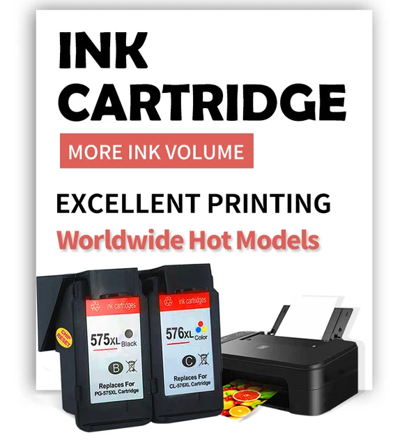 Canon PG 575 / CL 576 XL combo pack 2 stk Ink Cartridge - Compatible - BK/C  27,6 ml - Ink cartridges - Pixojet Ink, toner and accessories
