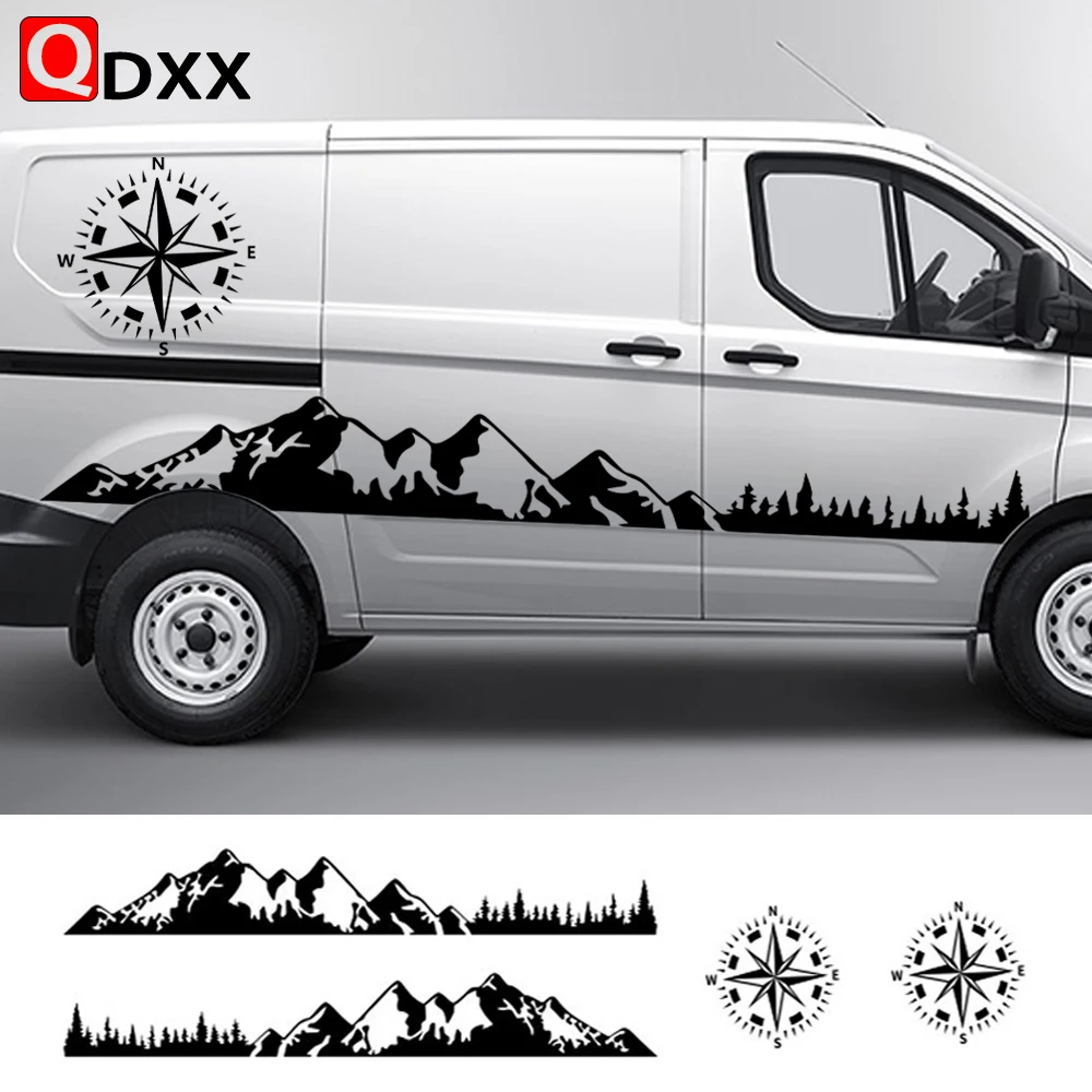 

For Ford Transit MK6 MK7 MK8 Tuning Compass Graphics Vinyl Film Decals DIY Accessories Car Door Stickers Motorhome Camper Van