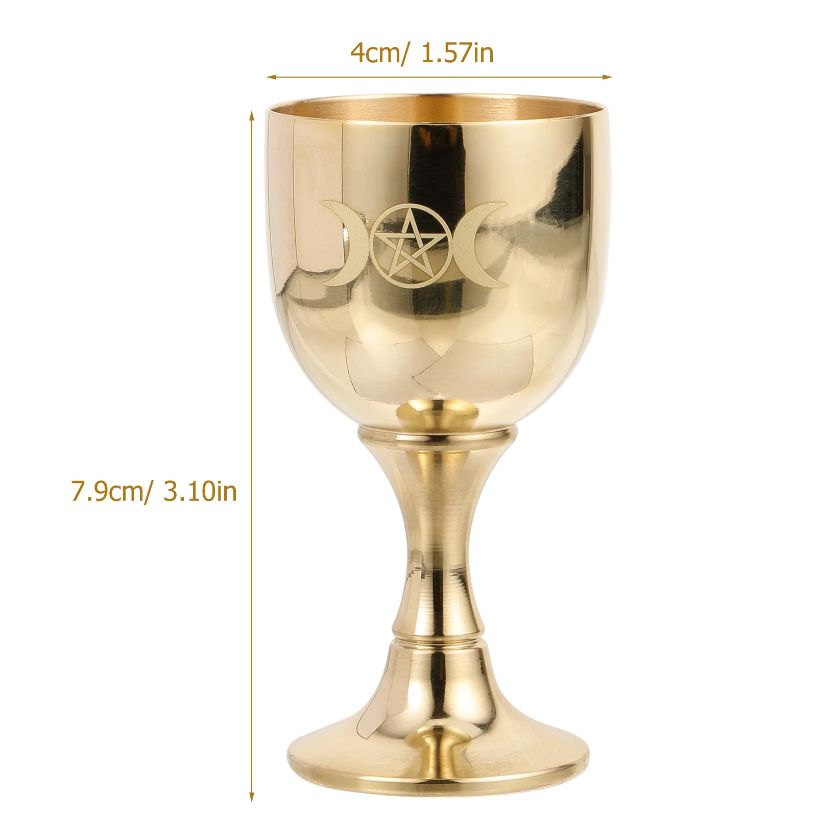 Vintage Brass Mug Pentagram Ritual Chalice Red Wine Glass Pure Copper Chalice Cup Cocktail Glass Wine Goblet Brass Beverage