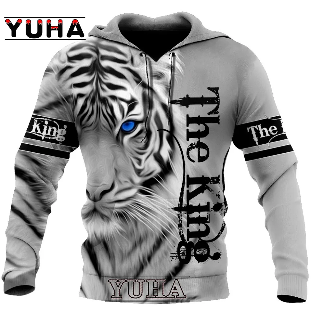 thumbnail image 1 of Sudadera con capucha unisex con estampado 3D de tatuaje de león y tigre de primavera y otoño para hombre, estilo hip hop, estilo Harajuku, básico, de calle, de gran tamaño, 1 of 4