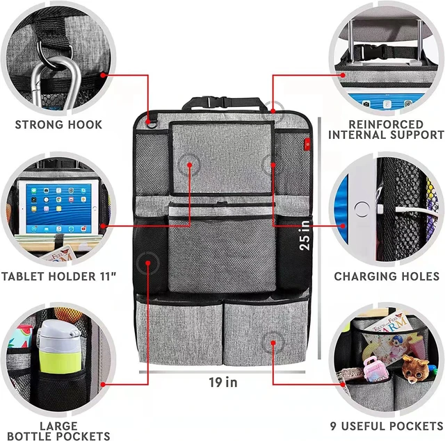 Autos itz Rückenlehnen schutz, Kinder auto Rücksitz Organizer, Fuß polster,  Aufbewahrung tasche mit Touchscreen Tablet Computer Halterung - AliExpress