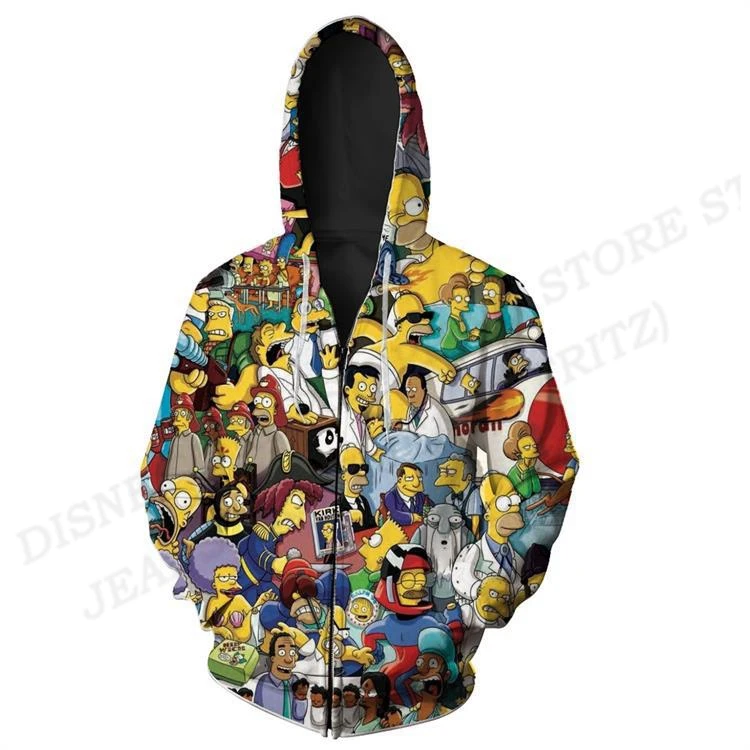 Sudadera con capucha con estampado 3D de Los Simpsons para niño y niña