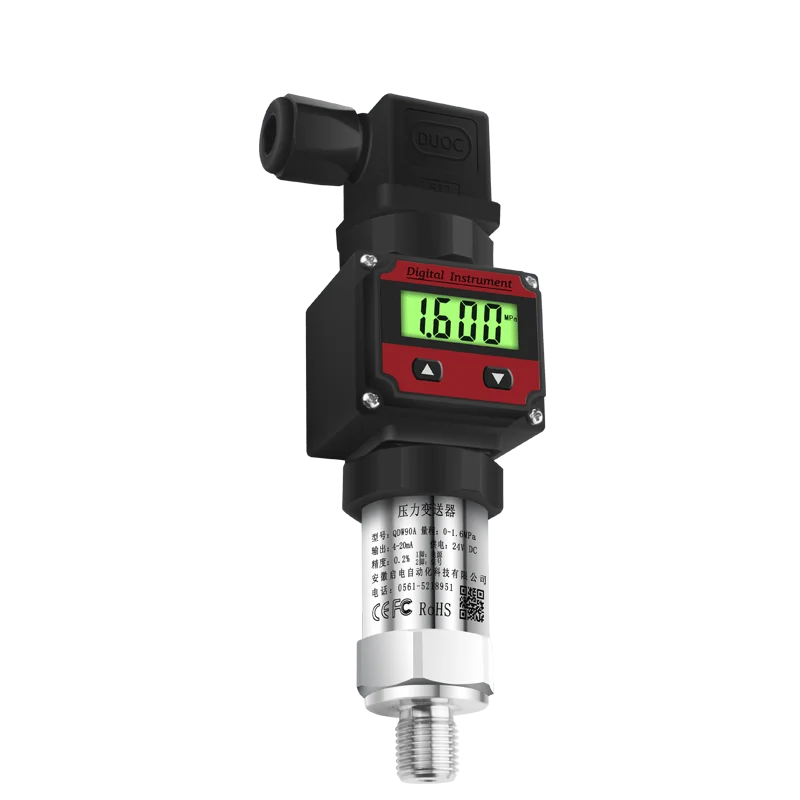 Pressure Transmitter Sensor LCD Display Splay G1/4 24V 4-20mA 0.2% 0-600bar Optional Pressure Transducer