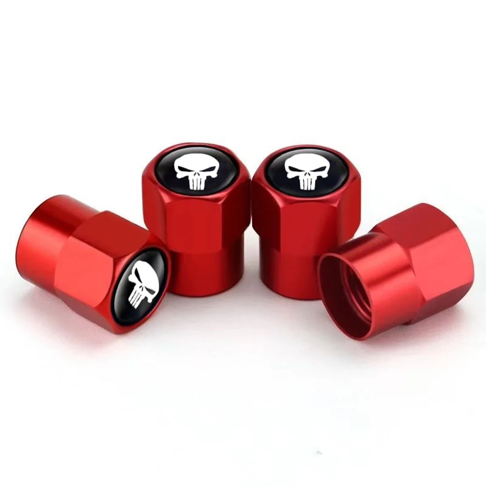 Set di 4 tappi per valvole per pneumatici stile teschio antipolvere universali per auto, bici, SUV, camion, motociclette (rosso) | Leroy Merlin