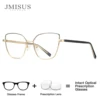 JMISUS Women Cat Eye Metal Prescription Glasses with Photochromic Blue Light Blocking Lenses Progressive Optical Eyewear