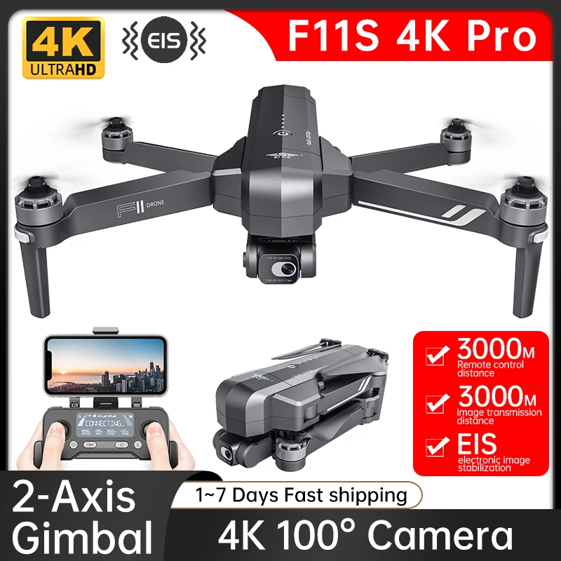 Профессиональный Дрон SJRC F11S 4K PRO складной бесщеточный Квадрокоптер с HD камерой GPS