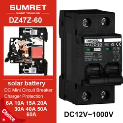 Solar DC Circuit Breaker with Overload Protection and Battery Safety Switch - 10A