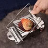 1PC household stainless steel egg slicer egg slicer multifunctional quick slicing egg ham split cutter sharp kitchen gadgets 4