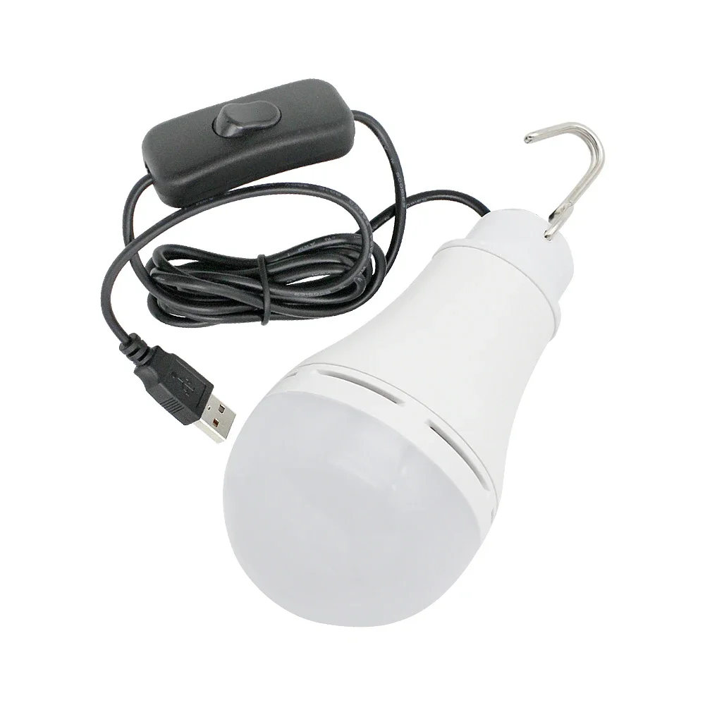 USB Port LED Lamp Bulb Portable Emergency Night Light Cold White Turn on/off for Outdoor Hiking Camping Fishing Travel etc.
