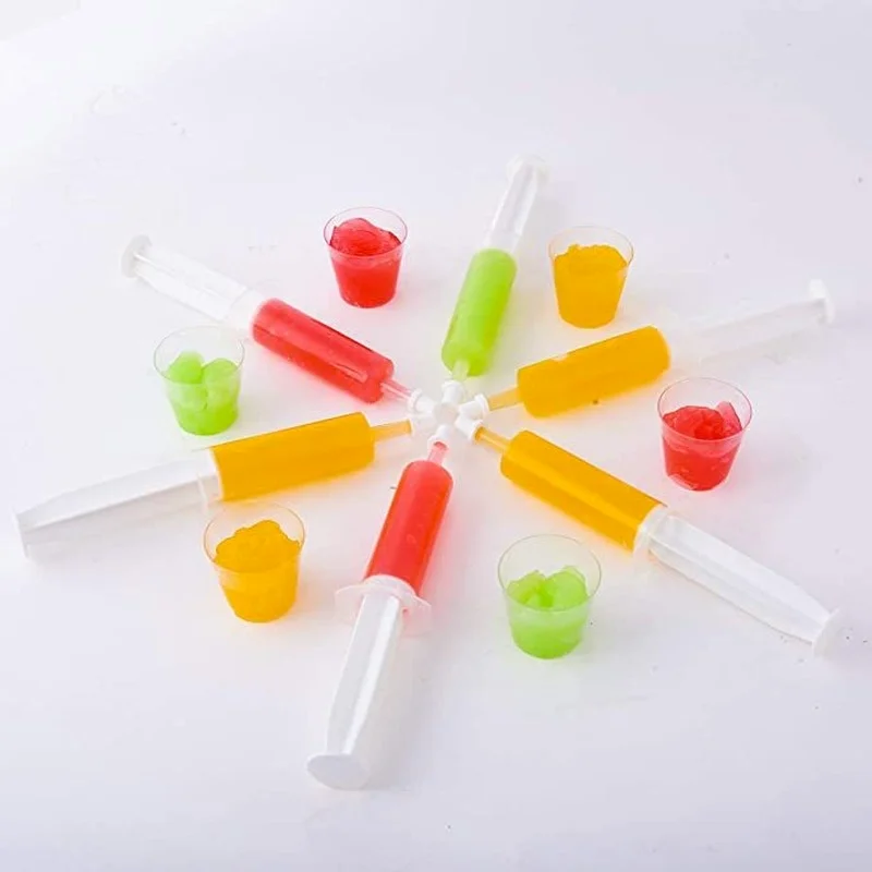 

36pcs Party Shot Syringe Plastic Jello Glasses or Cups Juice Bar Props Toys 60ml Birthday Halloween Christmas