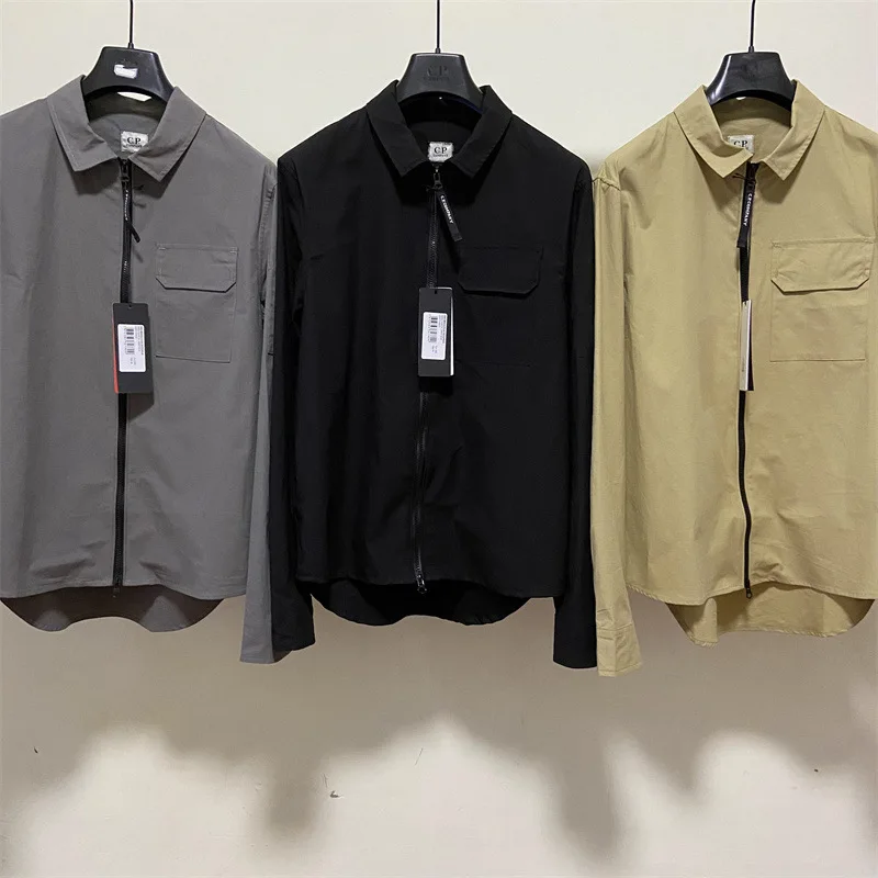 

New Mens Cotton Jacket Spring Autumn Solid Casual Shirt Fashion CP Brand Loosed Couples Jackets Korean Zipper Outdoor Coats Male