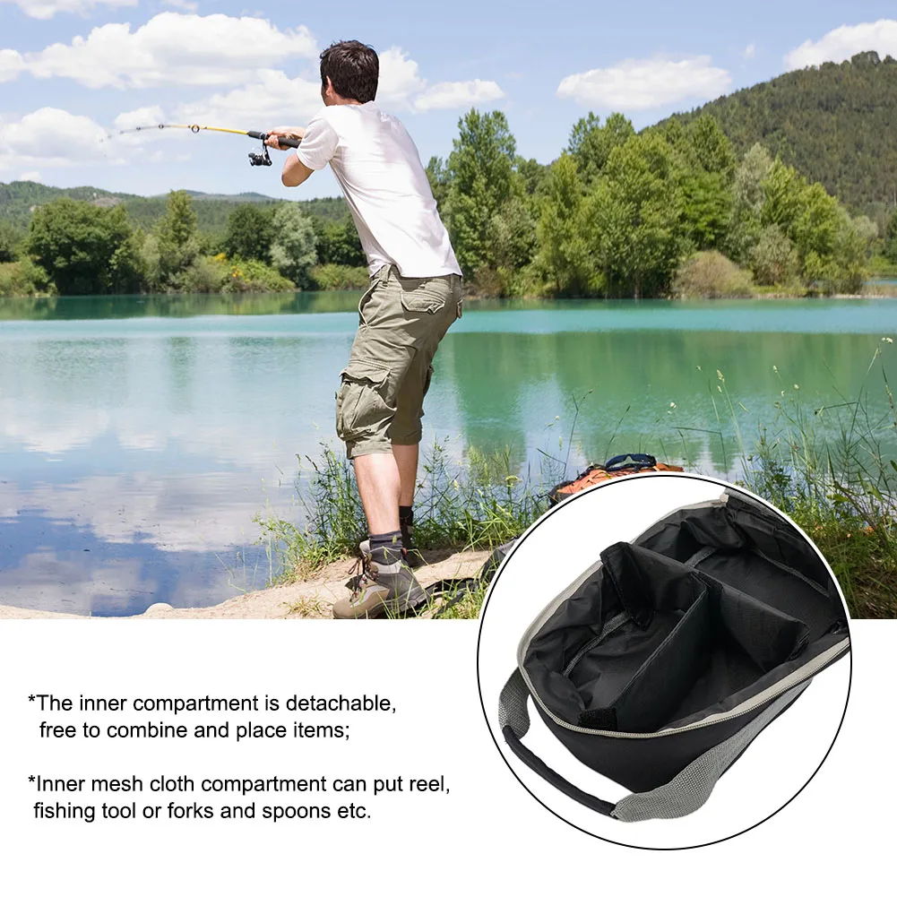 

Outdoor Carp Fishing Holdall Bags Camping Picnic Stove Storage Bag Pot Reel Tackle Bait Equipment Carry Multifunctional Handle