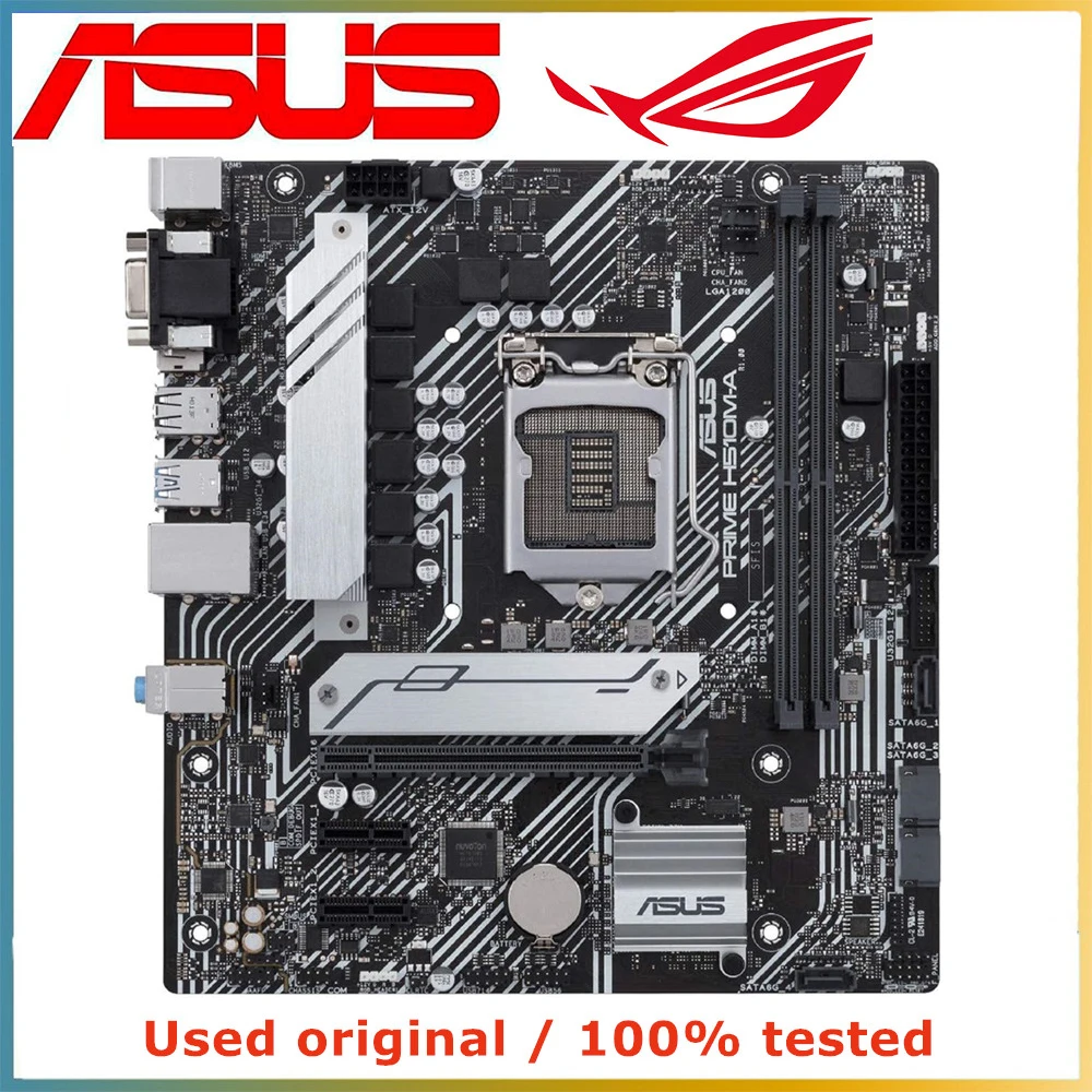

Материнская плата для компьютера ASUS PRIME, материнская плата LGA 1200 DDR4 64 ГБ для Intel H510, десктопная материнская плата M.2 NVME PCI-E 3,0 X16