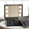 Makeup Travel Lighted Case with Large LED Light Mirror Coetic Bag Organizer Professional Adjustable Divider Storage, Waterproof 5