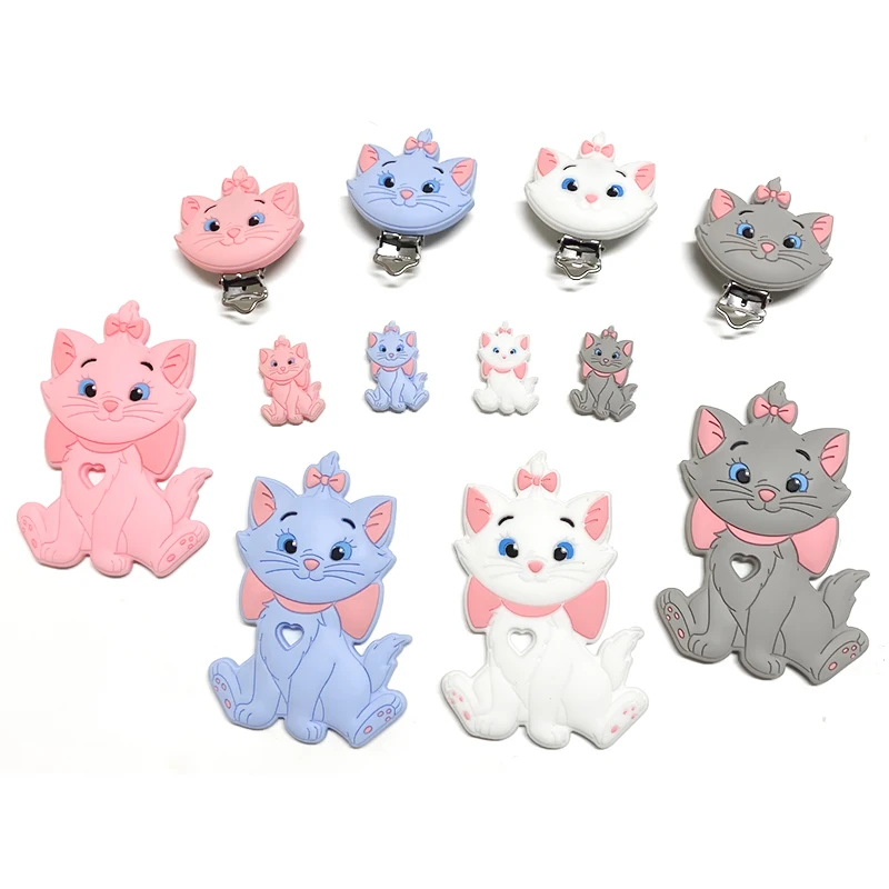 Pacifier Clip Pacifier Chain Pacifier Accessories Baby Silicone Accessories 1/3/10pcs Cat Mary Silicone Pacifier Clip Pacifier Chain Holder Soother Nursing Clips BPA Free Chain Accessories