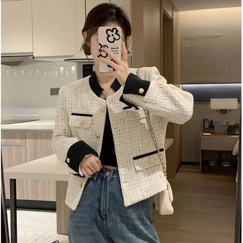 Women Temperamental Fashion Short Coat 2023 Autumn New Female Korean Style Loose Slimming Casual Versatile Pure Color Outerwear
