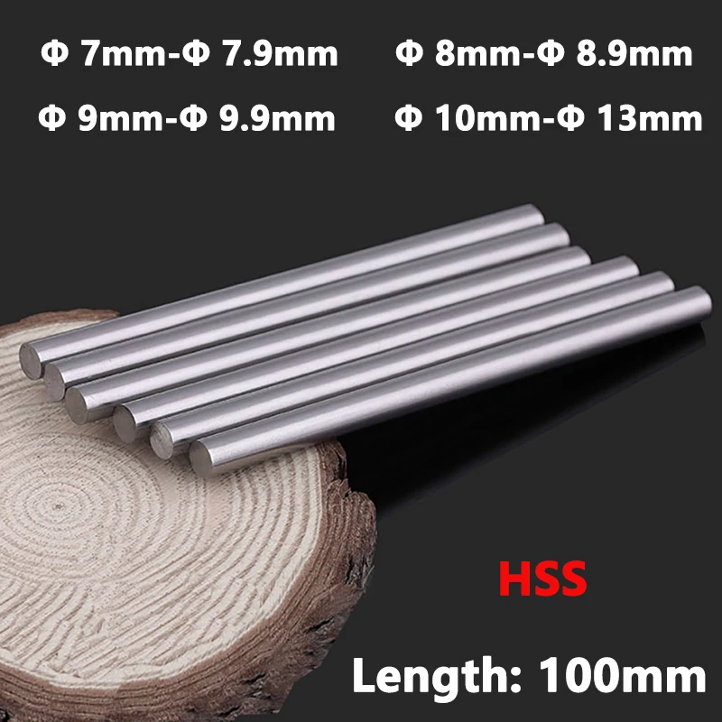 

1pcs Diameter 7mm-13mm Length 100mm HSS White Steel Solid Round Rod Precision CNC Cutting Turning Lathe Tool Bar Hardened