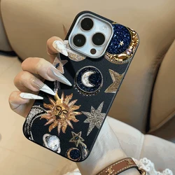 Retro Star Moon Leather Drop Phone Case - Enhanced Design for Xiaomi 14 (HE - P8540)
