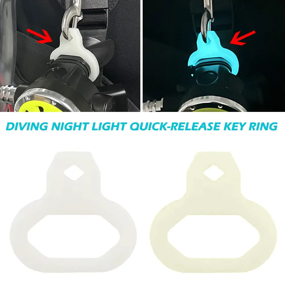 Scuba Regulator Silicone Mouthpiece Fixing Mount Diving Fluorescence Hanging Ring Backup Secondary Stage Quick Release Buckle