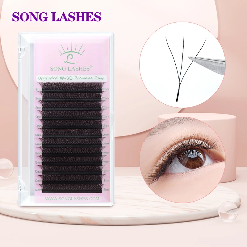 

SONG LASHES 3D Fan Lashes Professional and Natural Supplies for Fake Eyelash Extensions 12 Rows Lashes Makeup Tools