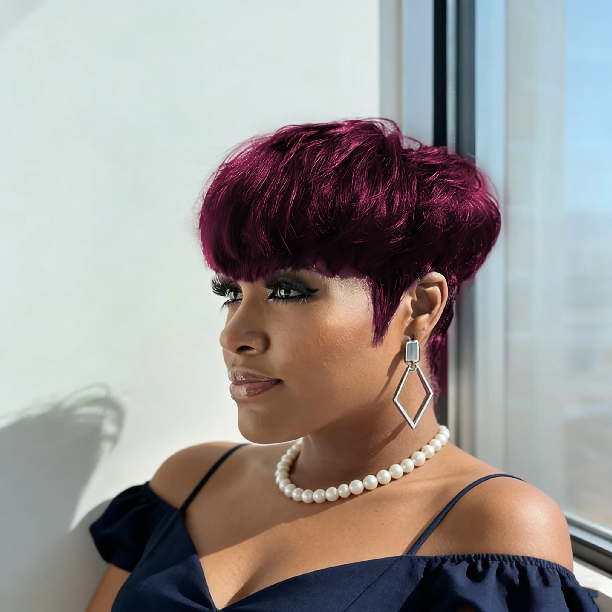 Pixie Cut Wig for Women Short Wavy Human Hair 150% Density Full Machine Made Perfect for Daily Wear 1