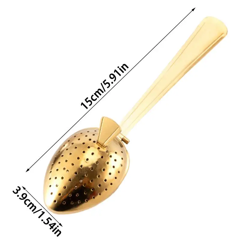 Stainless Steel Tea Infuser Snap Ball Tea Strainer With Long Handle Fine Holes Interval Diffuser Steeper For Coffee