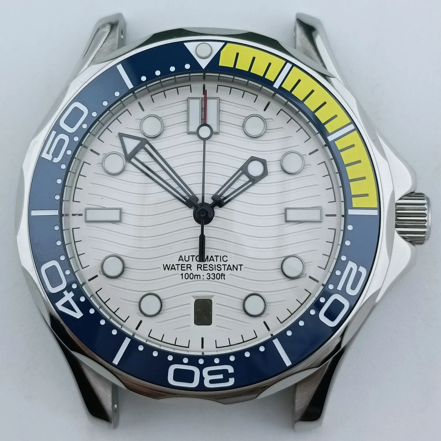 Premium 42mm Stainless Steel Diving Watch Case with Sapphire Crystal & Transparent Back