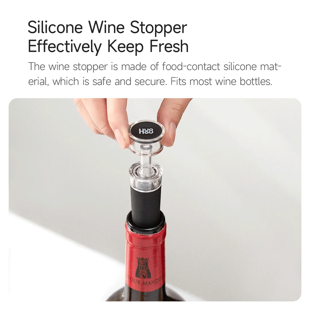 Youpin Huohou 5 in 1 Electric Wine Opener Automatic Corkscrew for Beer Rechargeable Bottle Foil Cutter Kitchen Bar Can Opener