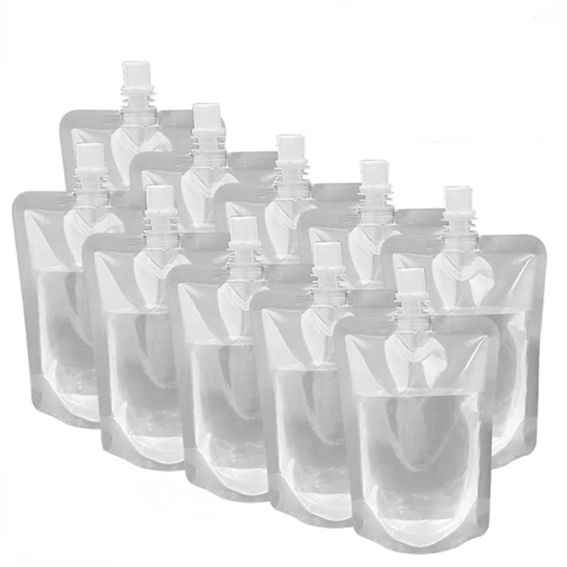 100ml500ml Travel Drink Spout Pouches Transparent Plastic Bags Sealed