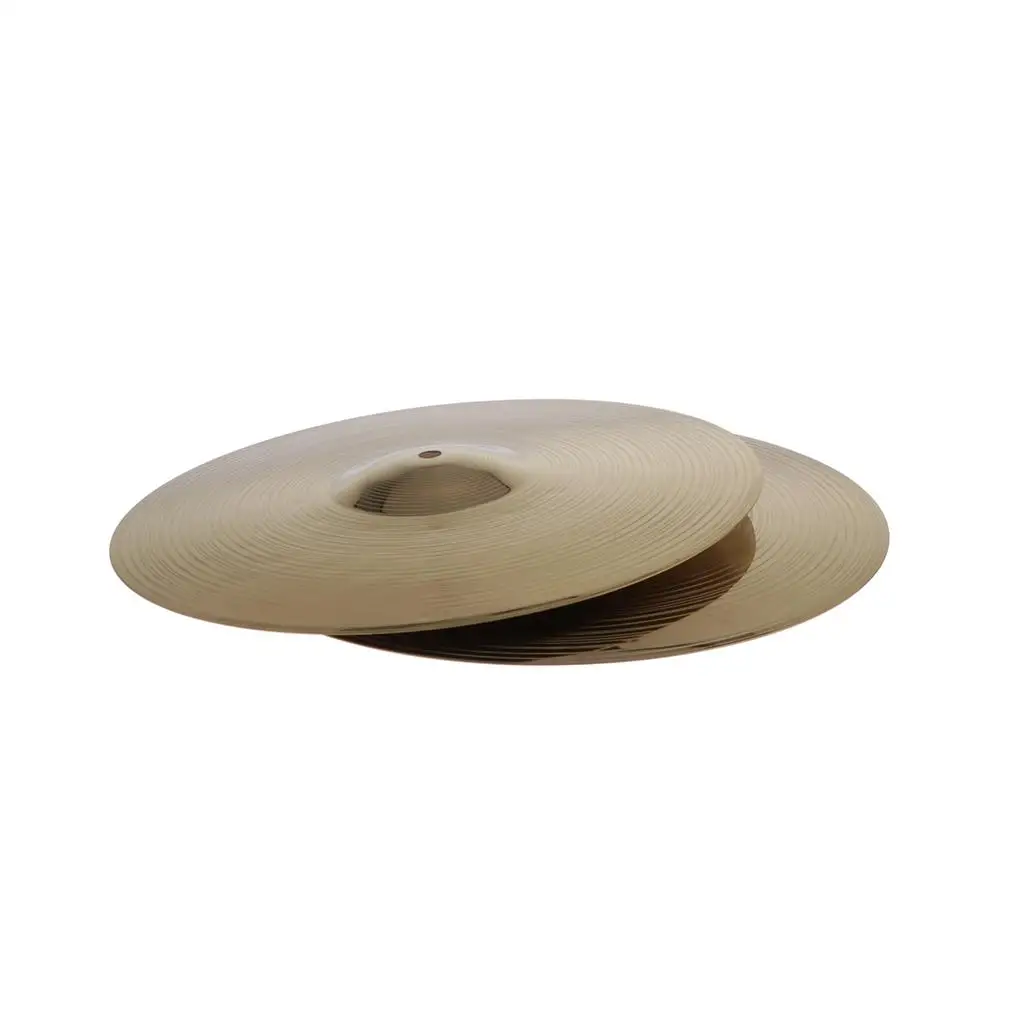 Durable 2x Alloy Drum Hi Hat Cymbals 14'' for Drummer, Golden