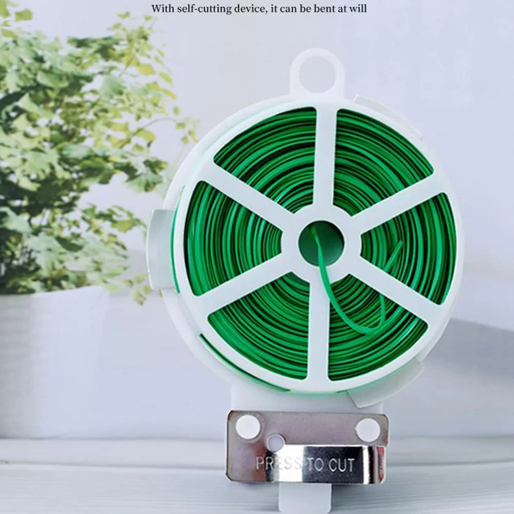 Coate String Fixed Rope Coiled Wire Garden Ties Iron Wire Steel Pipe Fittings Cut Plant Ties 20/30/50/100M