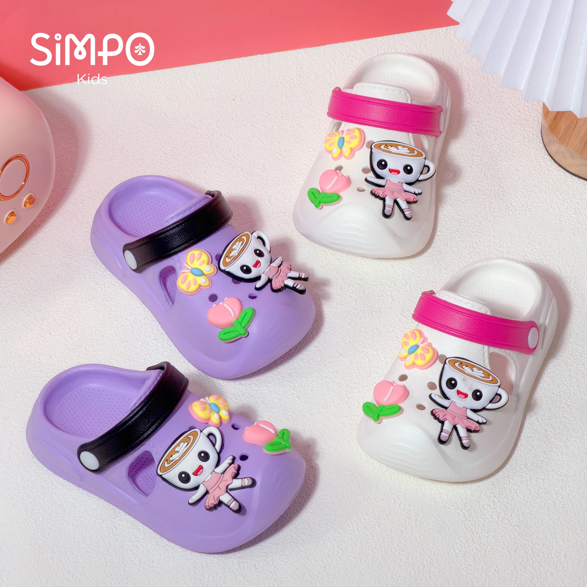 Girls' Slippers with Cute Charms Summer Garden Shoes Beach Sandals Non-slip Breathable Clogs for Girls Indoor & Outdoor Footwear - 6