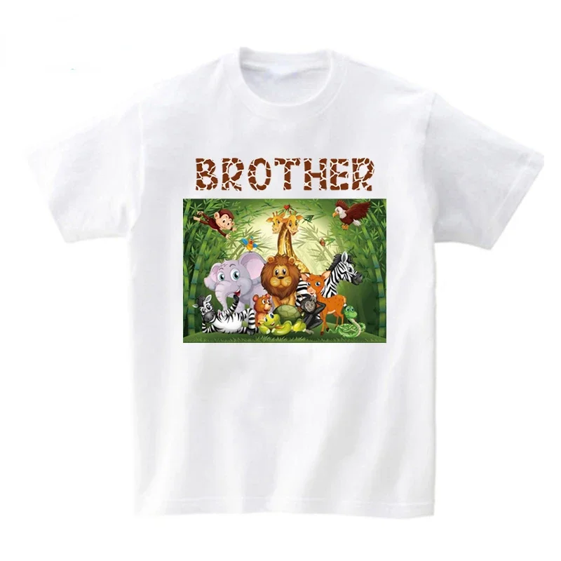 Family Outfits Mommy and Daughter Matching Clothes Zoo Animal Cartoon Family Party Shirt Set Children Toddler Shirts Mom Clothes 4