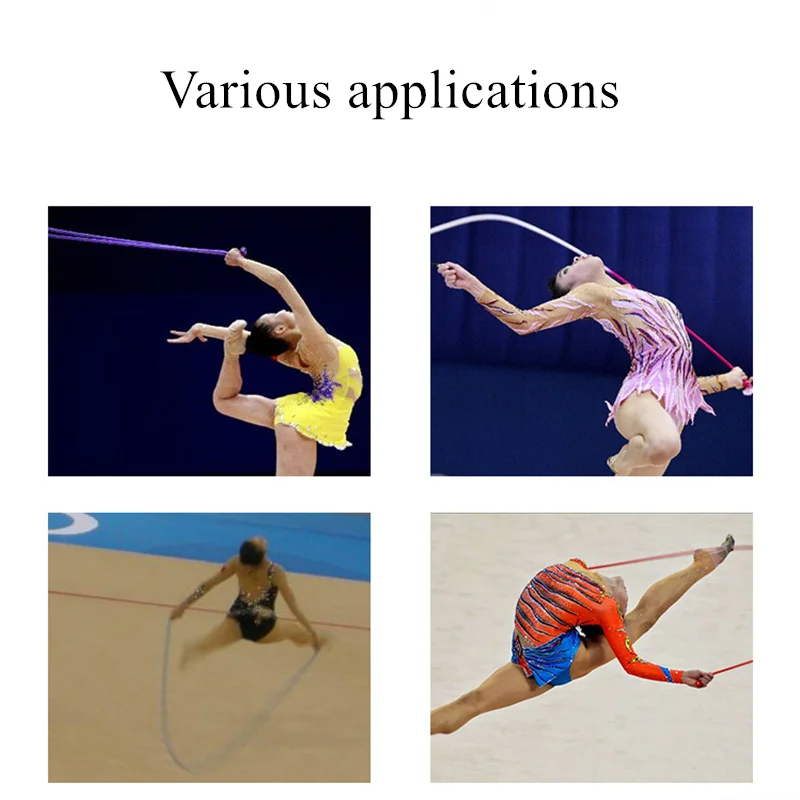 Cuerda de salto para Artes de gimnasia, cuerda de entrenamiento deportivo de Color arcoíris, ejercicio de Fitness, competición rítmica, 3M